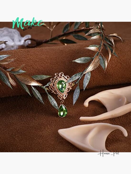Fairy Crown with Elf Ears Set - Handmade Woodland Elf Headpiece for Cosplay main image 7